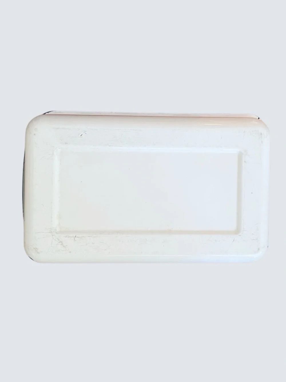 Vintage White Enamel Rectangular Bakeware Roasting Pan